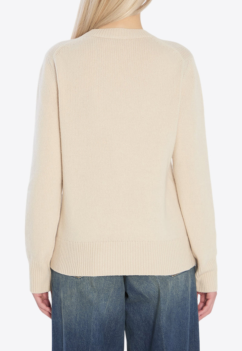 Burberry EKD Intarsia Knit Wool Sweater Beige 8114157--A4186