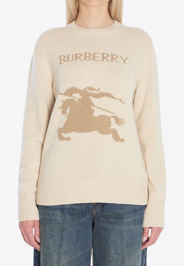 Burberry EKD Intarsia Knit Wool Sweater Beige 8114157--A4186
