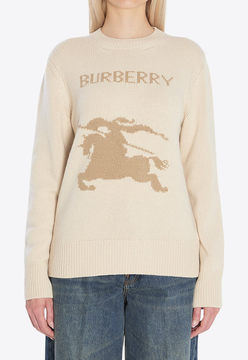 Burberry EKD Intarsia Knit Wool Sweater Beige 8114157--A4186