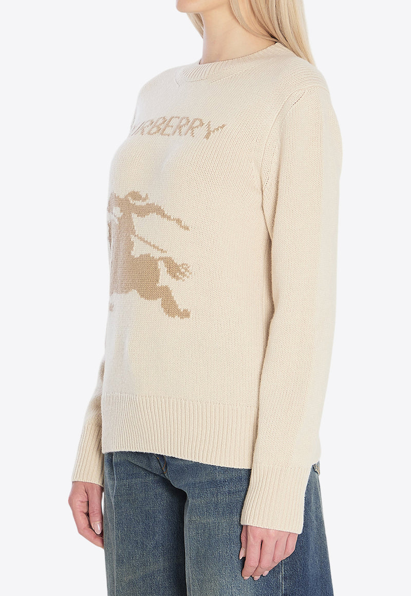 Burberry EKD Intarsia Knit Wool Sweater Beige 8114157--A4186