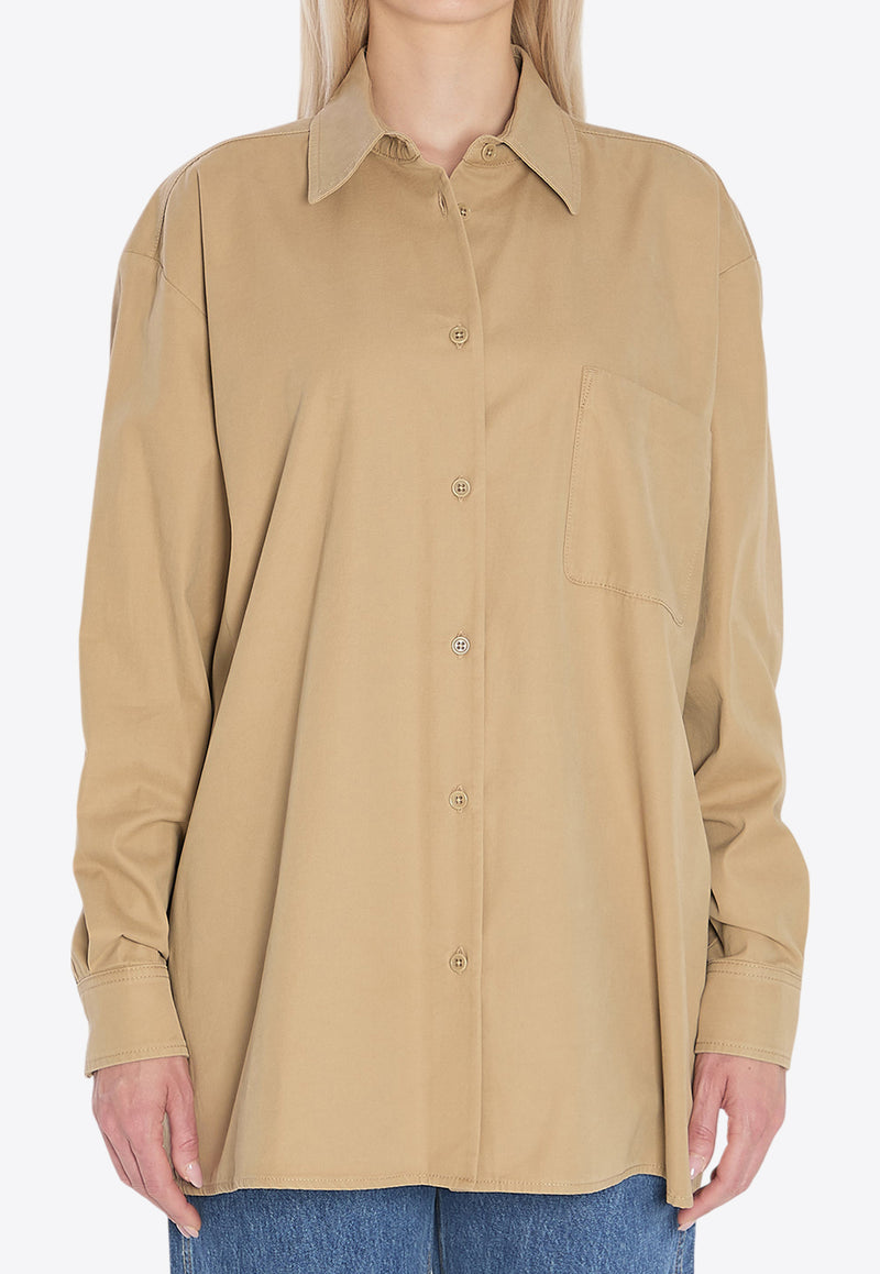 The Row Tansy Long-Sleeved Shirt Beige 9055-W3670-BEI