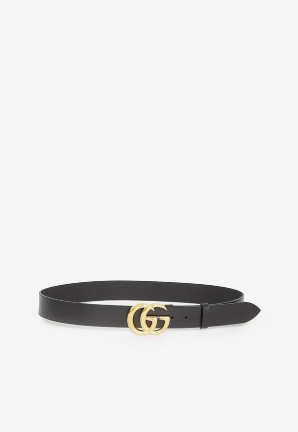 Gucci Double G Marmont Leather Belt Black 400593-AP00T-1000