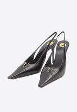 Saint Laurent Babylone Breteuil 90 Slingback Pumps Black 806685-AAESX-1000