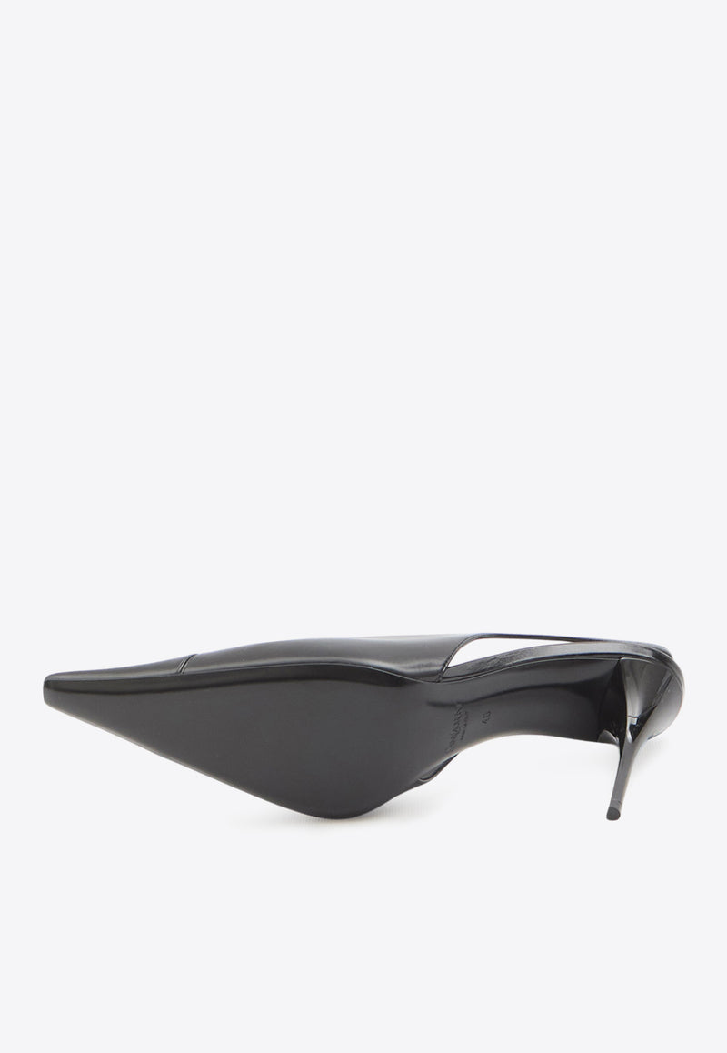 Saint Laurent Babylone Breteuil 90 Slingback Pumps Black 806685-AAESX-1000