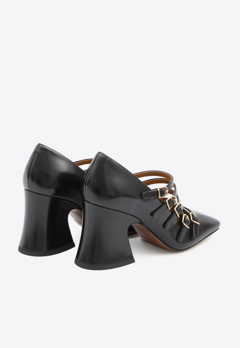 Chloé Janis 80 Calf Leather Pumps  Black CHC25A11COL--001