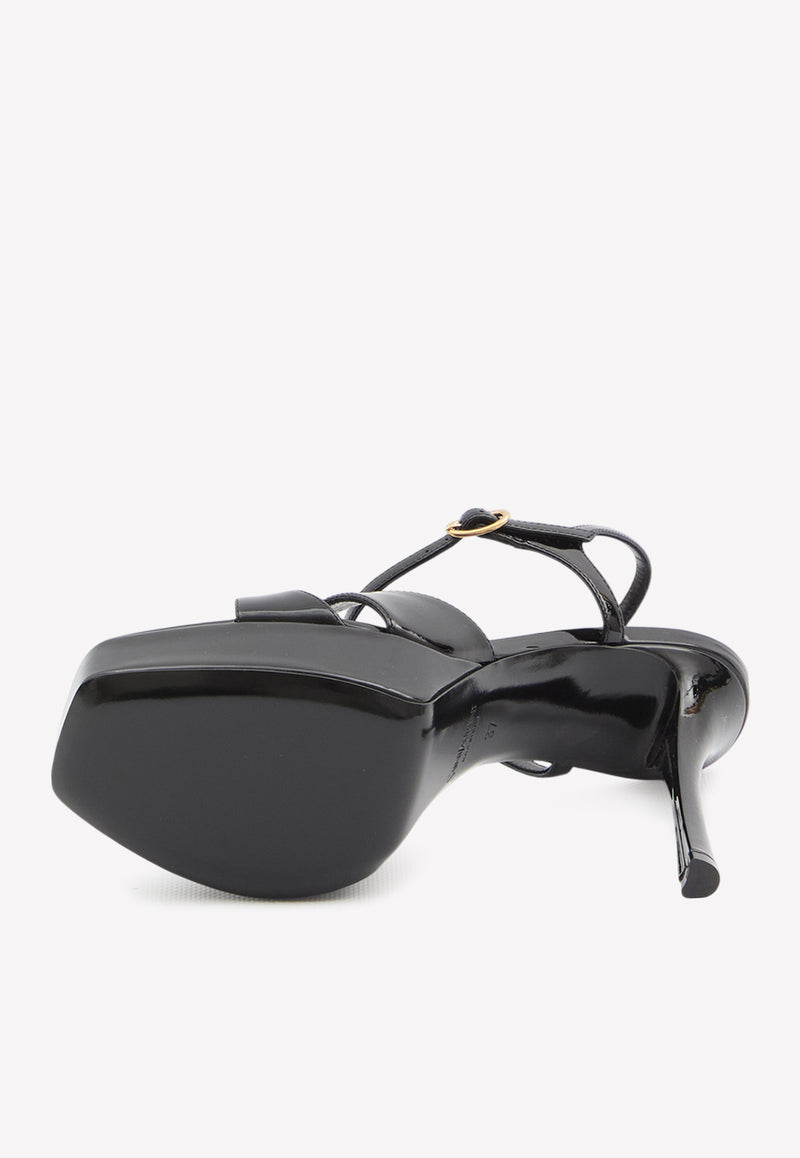 Saint Laurent Debbie 110 Patent Leather Platform Sandals Black 820579-1TV00-1000