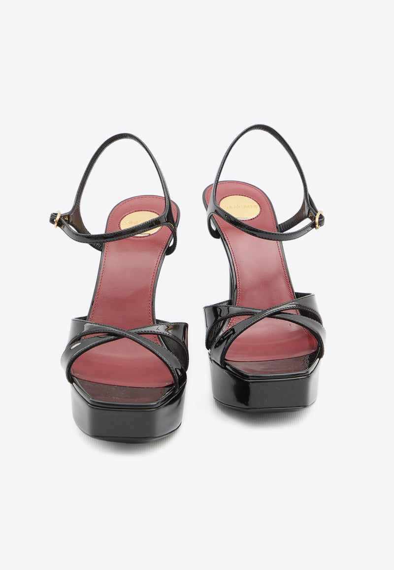 Saint Laurent Debbie 110 Patent Leather Platform Sandals Black 820579-1TV00-1000
