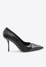 Alaïa Le Coeur 90 Patent Leather Pumps Black AA3E089CK168--999