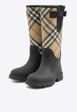 Burberry Checked Rain Boots  Black 8111677--A1189