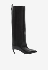 The Attico Lea 65 Knee-High Calf Leather Boots Black 251WSH00879-019AA-100