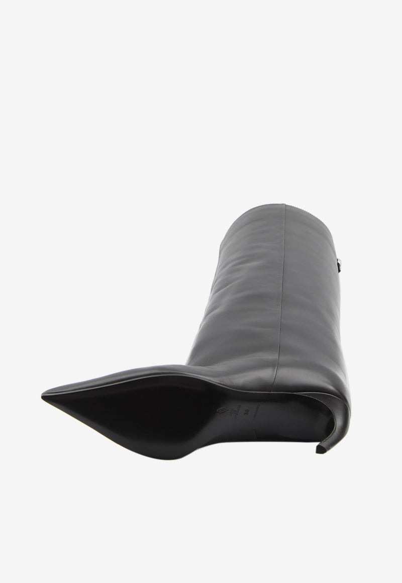 The Attico Lea 65 Knee-High Calf Leather Boots Black 251WSH00879-019AA-100