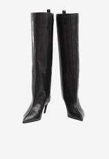 The Attico Lea 65 Knee-High Calf Leather Boots Black 251WSH00879-019AA-100