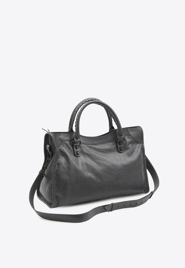 Balenciaga Medium Le City Nappa Leather Handbag Gray 823058-2ABEK-1251