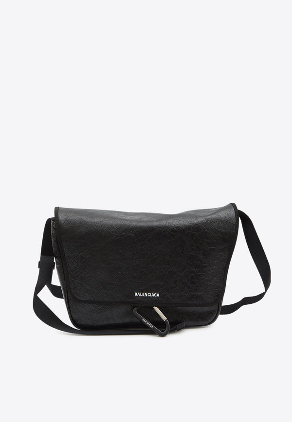 Balenciaga Explorer Leather Messenger Bag Black 834827-1VG7X-1090