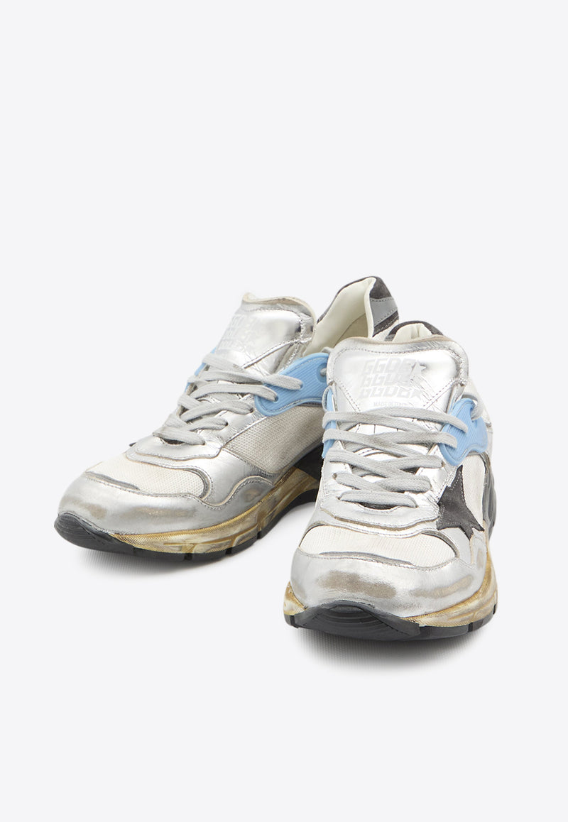 Golden Goose DB Dad-Star Laminated Leather Sneakers   Silver GMF00884-F007463-70287