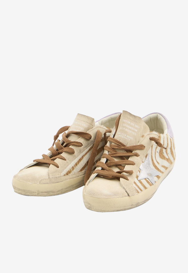 Golden Goose DB Super-Star Zebra Print Low-Top Sneakers Beige GWF00101-F007507-82997