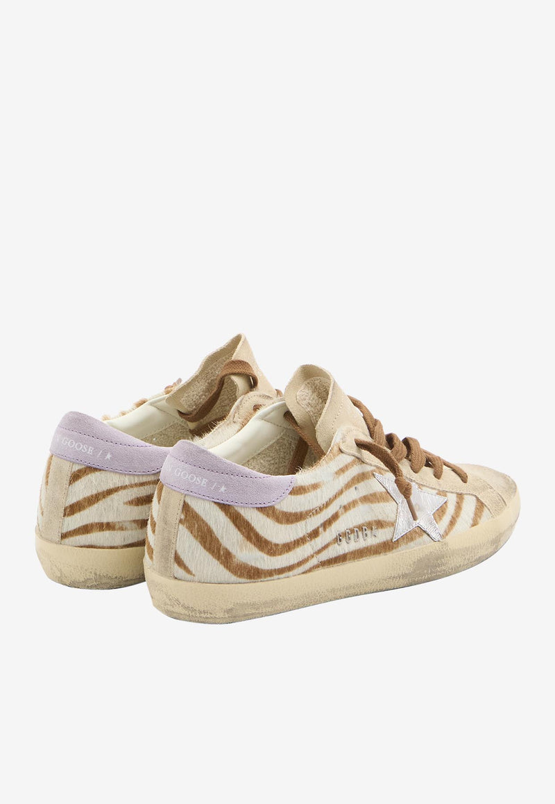Golden Goose DB Super-Star Zebra Print Low-Top Sneakers Beige GWF00101-F007507-82997