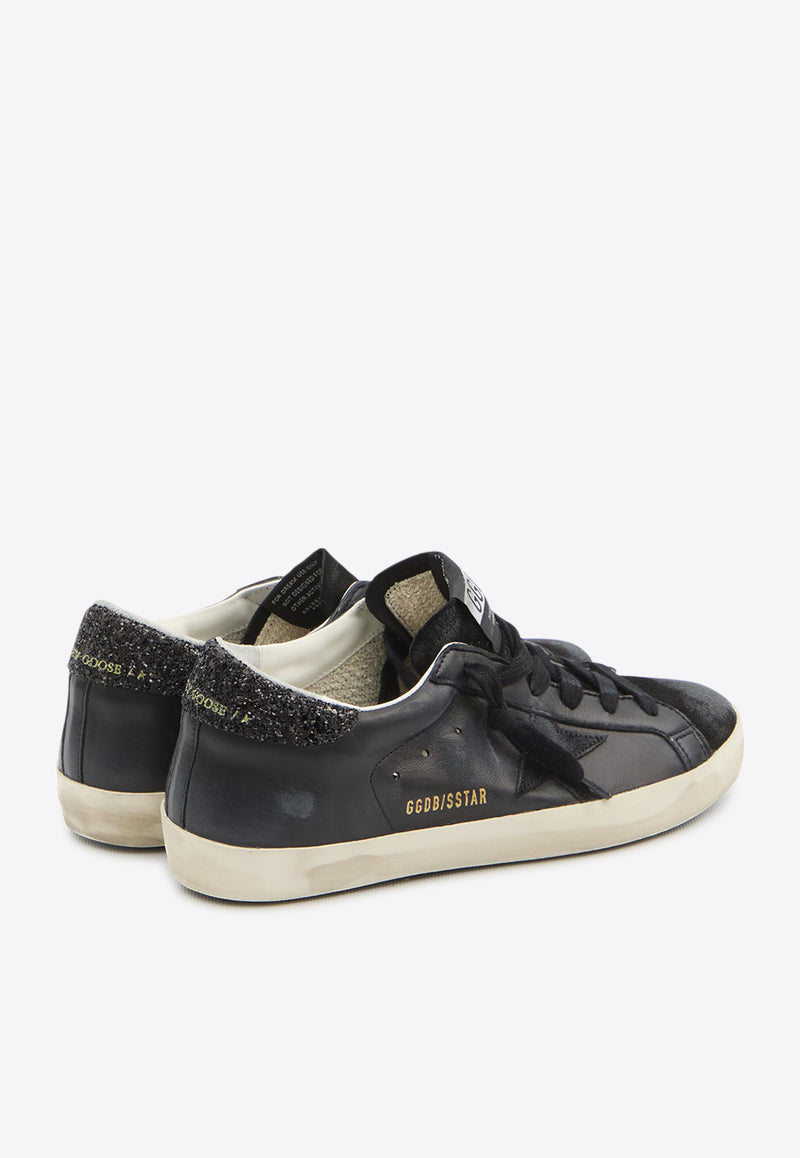 Golden Goose DB Super-Star Distressed Leather Sneakers   Black GWF00101-F003463-90100