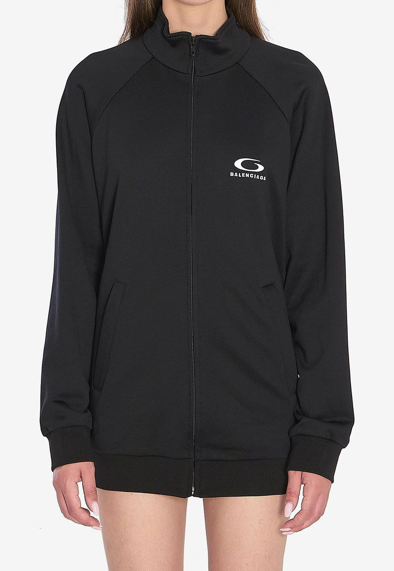 Balenciaga Open-Back Tracksuit Mini Dress Black 838779-TMV15-1000