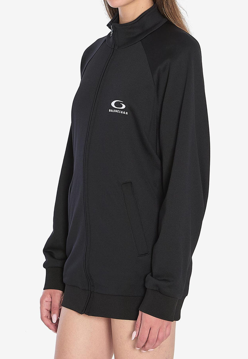 Balenciaga Open-Back Tracksuit Mini Dress Black 838779-TMV15-1000