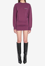The Attico Draped Mini Sweatshirt Dress Purple 251WCA00393-06AA-114
