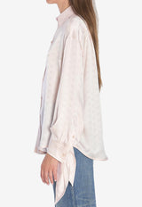 Balenciaga BB Logo Jacquard Silk Shirt Pink 830989-TSN10-9505