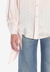 Balenciaga BB Logo Jacquard Silk Shirt Pink 830989-TSN10-9505