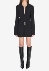 The Attico V-neck Draped Mini Dress Black 251WCA00449-01AA-100