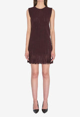 Alaïa Striped Knit Mini Dress Bordeaux AA9R2715K084B--413