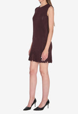Alaïa Striped Knit Mini Dress Bordeaux AA9R2715K084B--413