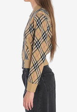 Burberry Check Pattern Zip-Up Cardigan Beige 8110607--C1309