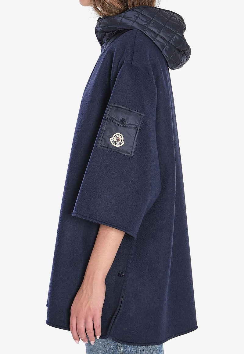 Moncler Logo Patch Zip-Up Cape Blue K20933G00002-M7148-P77