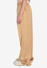 Balenciaga Striped Wide-Leg Pants Beige 847154-TSLA6-2684