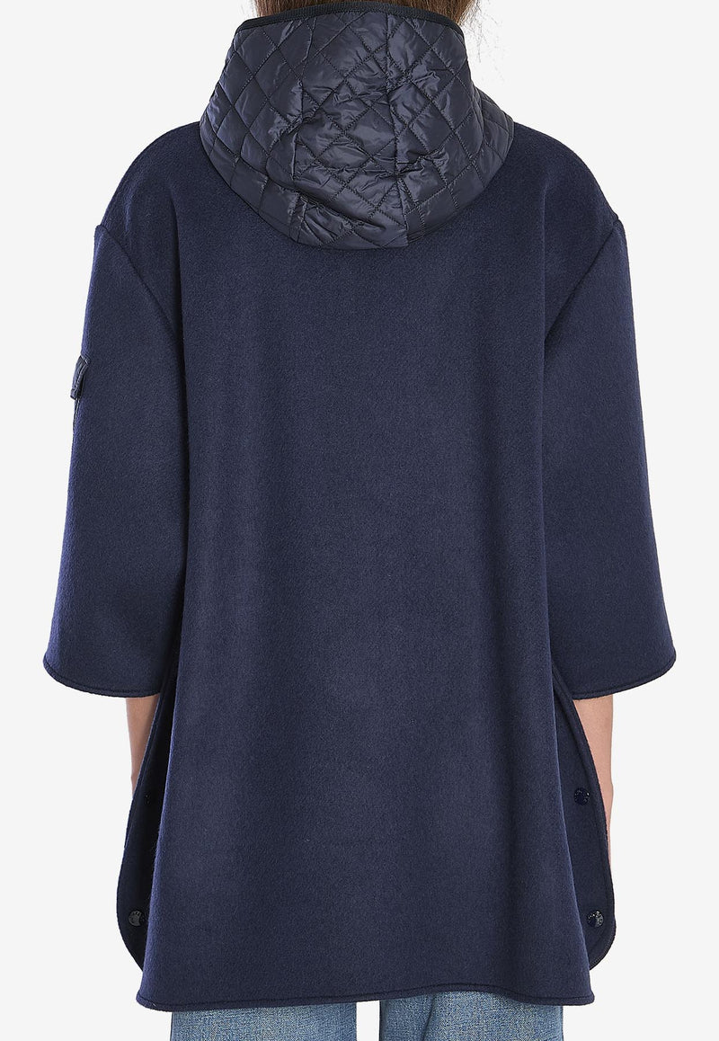 Moncler Logo Patch Zip-Up Cape Blue K20933G00002-M7148-P77