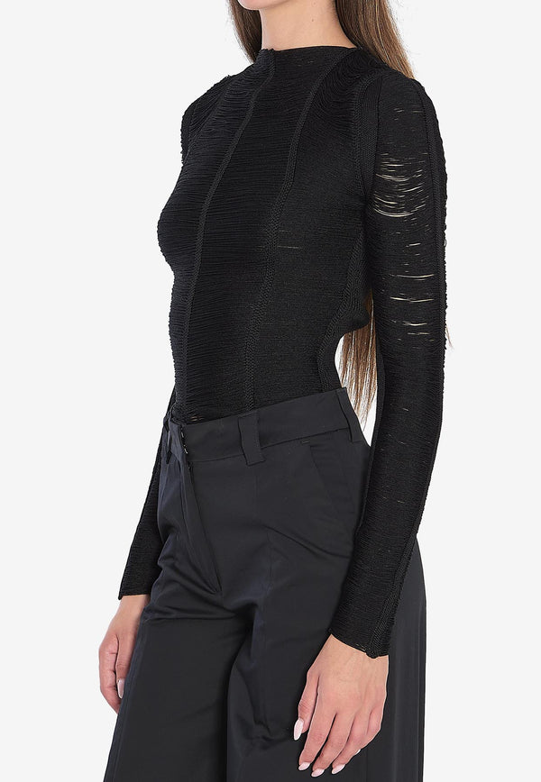 The Attico Logo Mesh Sweater Black 251WCK00128-016AA-100