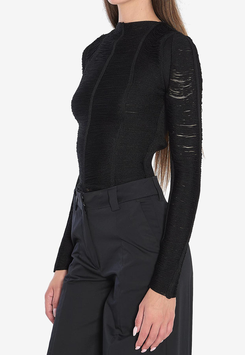 The Attico Logo Mesh Sweater Black 251WCK00128-016AA-100