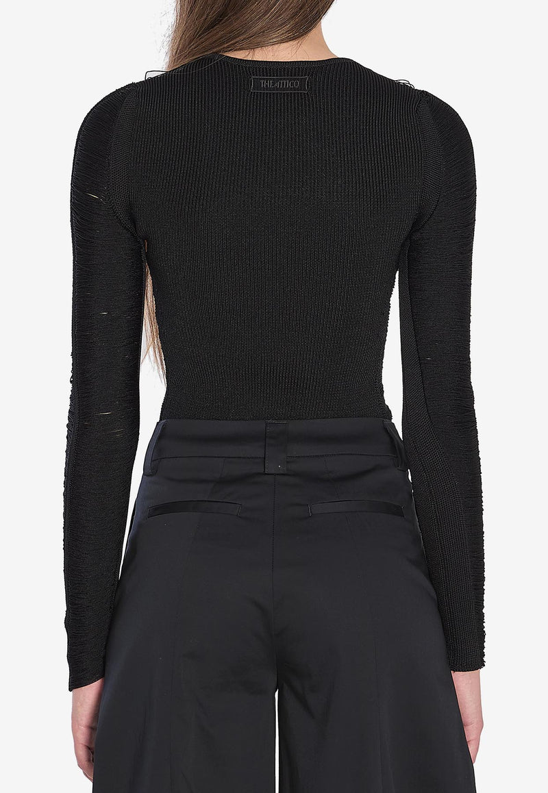 The Attico Logo Mesh Sweater Black 251WCK00128-016AA-100