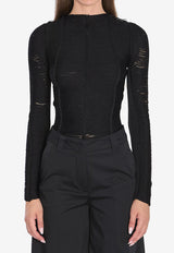 The Attico Logo Mesh Sweater Black 251WCK00128-016AA-100