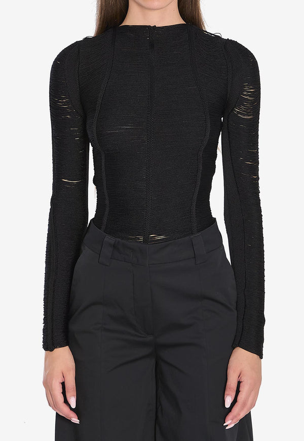 The Attico Logo Mesh Sweater Black 251WCK00128-016AA-100