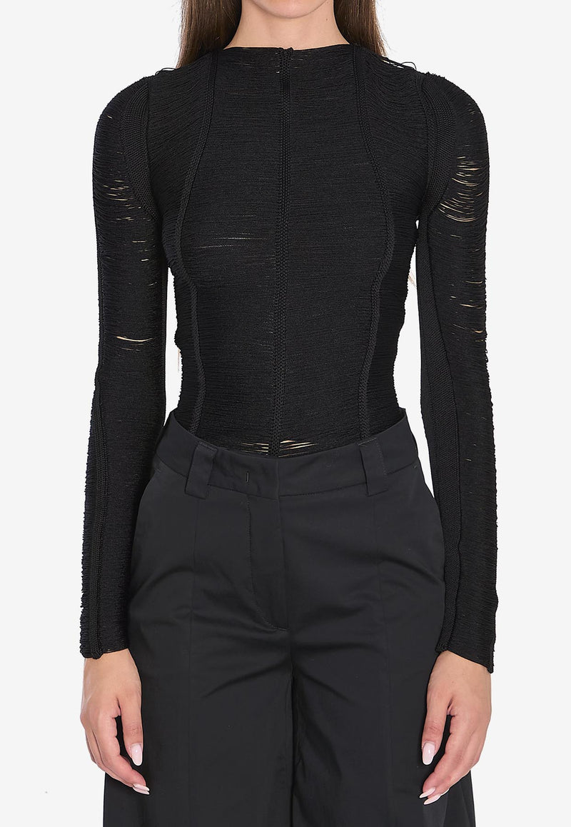 The Attico Logo Mesh Sweater Black 251WCK00128-016AA-100