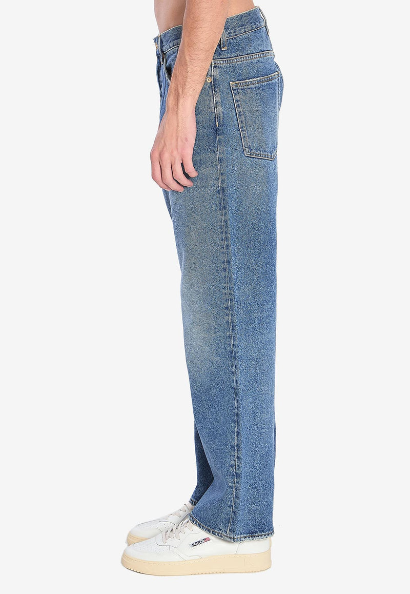Golden Goose DB Washed Straight-Leg Jeans Blue GMP01636-P000621-50100