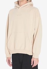 Balenciaga Logo Embroidered Hooded Sweatshirt Beige 767877-TSVP1-9661