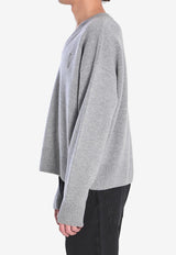 AMI PARIS V-neck Wool-Blend Sweater Gray UKS820-KN0071-050
