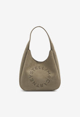 Stella McCartney Studded Logo Suede Hobo Bag Khaki 7B0113WP0590--2942