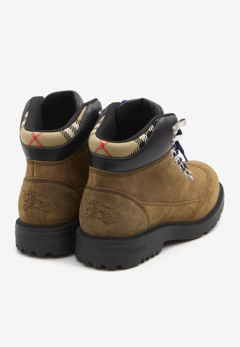 Burberry Moor Suede Lace-Up Hiking Boots Brown 8111672--C1824