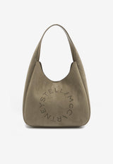 Stella McCartney Large Studded Logo Suede Hobo Bag Khaki 7B0102WP0590--2942
