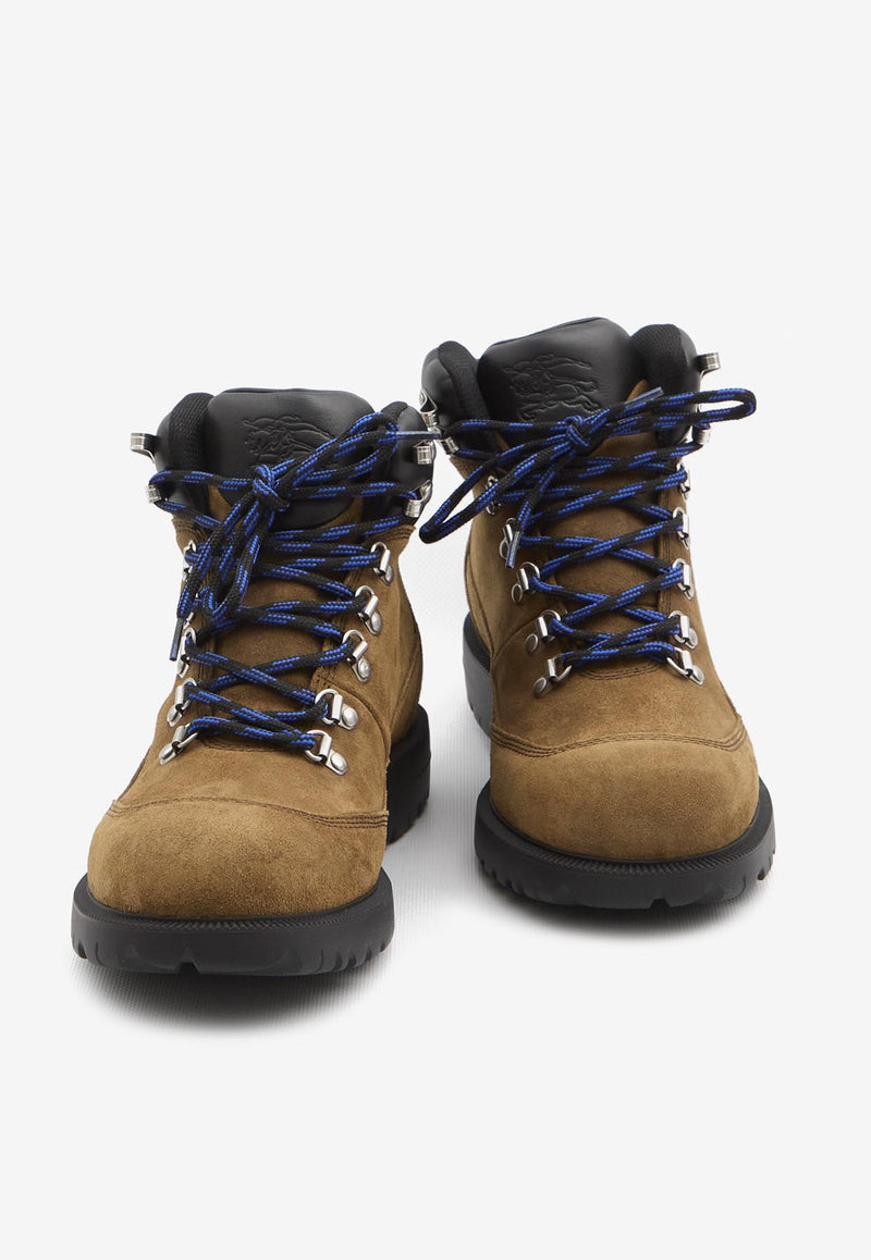 Burberry Moor Suede Lace-Up Hiking Boots Brown 8111672--C1824