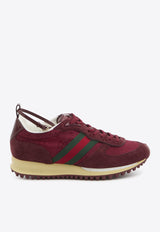 Gucci Re-Motion Suede Low-Top Sneakers Burgundy 832918-AAEZM-6144
