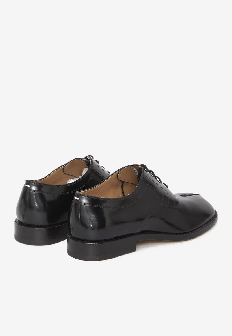 Maison Margiela Tabi Brushed Leather Lace-Up Shoes Black S97WQ0052-P3827-H8396