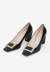 Roger Vivier Belle Vivier 75 Patent Leather Pumps Black RVW71300920-D1P-B999